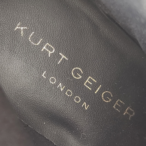 Kurt Geiger heeled booties 10 black leather Kensington Flexi ankle logo new $280 - Picture 14 of 17
